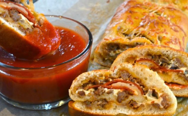 Sausage & Pepperoni Stromboli